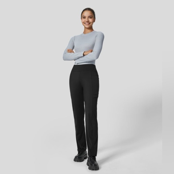 Halara Flex™ Mid Rise Multiple Pockets Cool Touch Work Straight Leg Pants XS - Picture 4 of 4